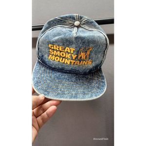 Great Smoky Mountain Blue Jean Adjustable Snap Back Hat